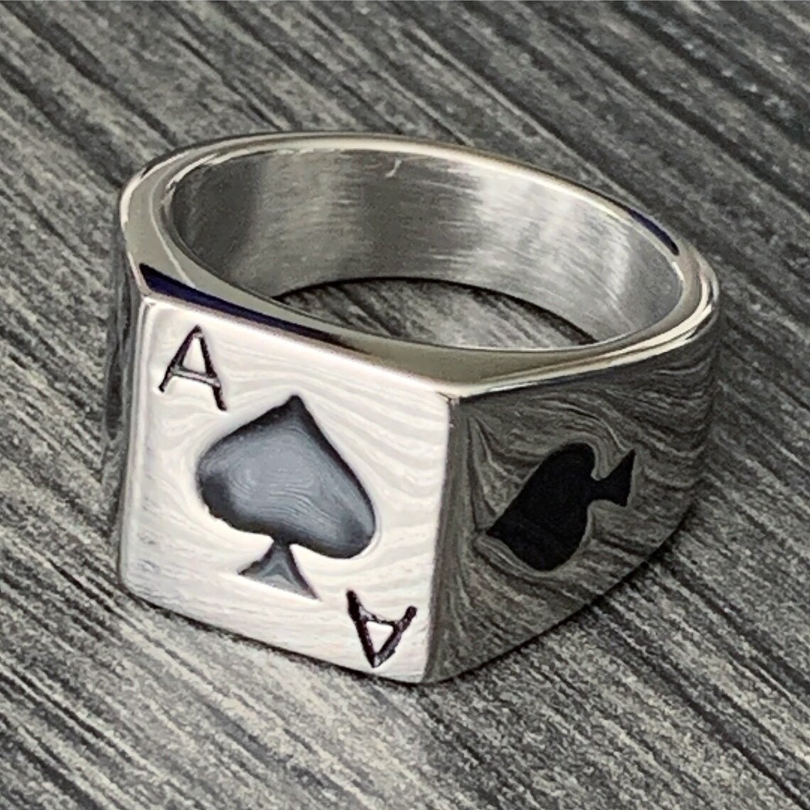 Ace of Spades Ring Stainless Steel Ring Sizes 612 Etsy