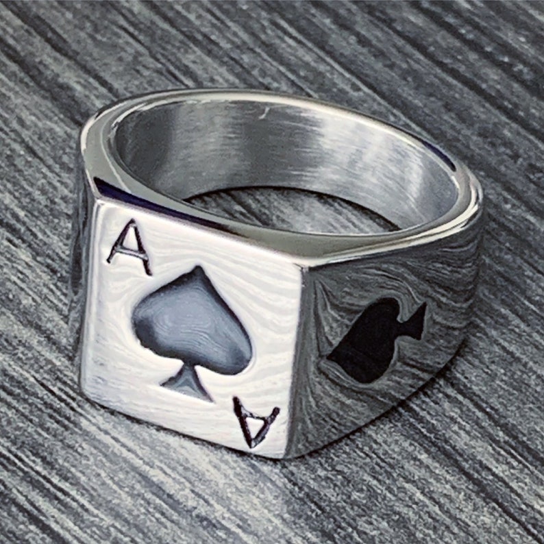 Ace of Spades Ring! Stainless Steel Ring Sizes 6-12 