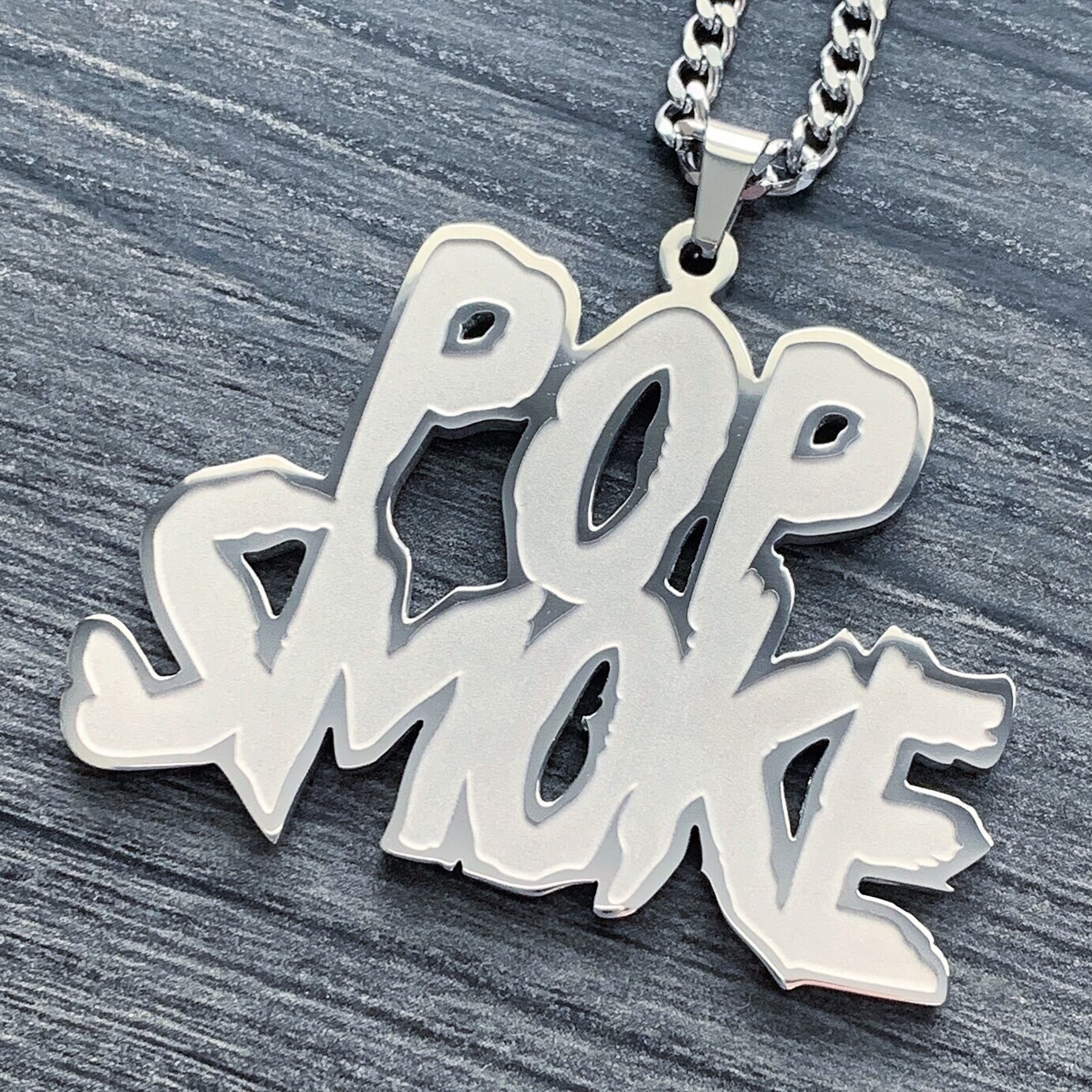 POP SMOKE Necklace Polished Stainless 