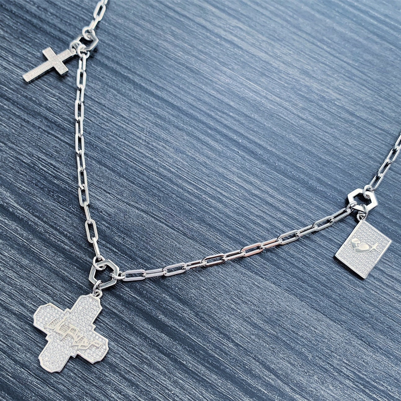 Lil Peep Trinity Necklace Iced Out 3pc 