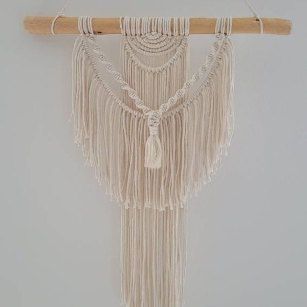 Macramé wall hanging natural approx. 40 x 60 cm in boho style, wallhanging, decoration