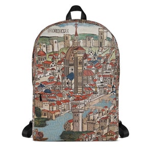 Florencia Florence Fierenze 1493 Colore Italy Italian Map Backpack