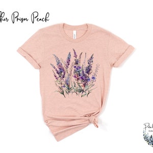 Lavender Floral Tshirt for Women Graphic Tee Flower Shirt Cute - Etsy