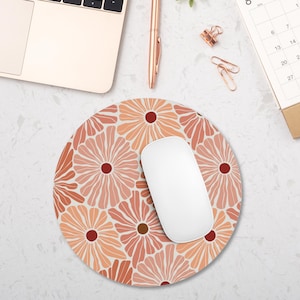 Flowers Mouse Pad Retro Floral Print Mousepad Aesthetic Office Decor Botanical Mousepad Floral Office Decor Cute Desk Accessories Gift Idea