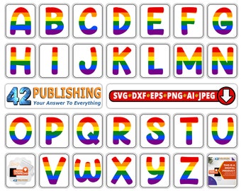Pride font letters LGBTQ, ideal LGBT iron on letters, bisexual art, bi pride tshirt, lesbian pride, pride, bisexual shirt, rainbow letters