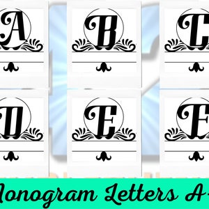 Letras de monograma, SVG, svg ARCHIVOS para cricut, cortadores de vinilo de monograma dividido descargable digital Svg, número de vinilo svg perfecto para camisetas