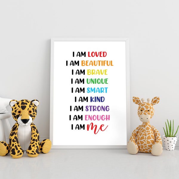 Set of 3 Kids Wall Art, Nursery Wall Art, Kids Positive Quotes ...