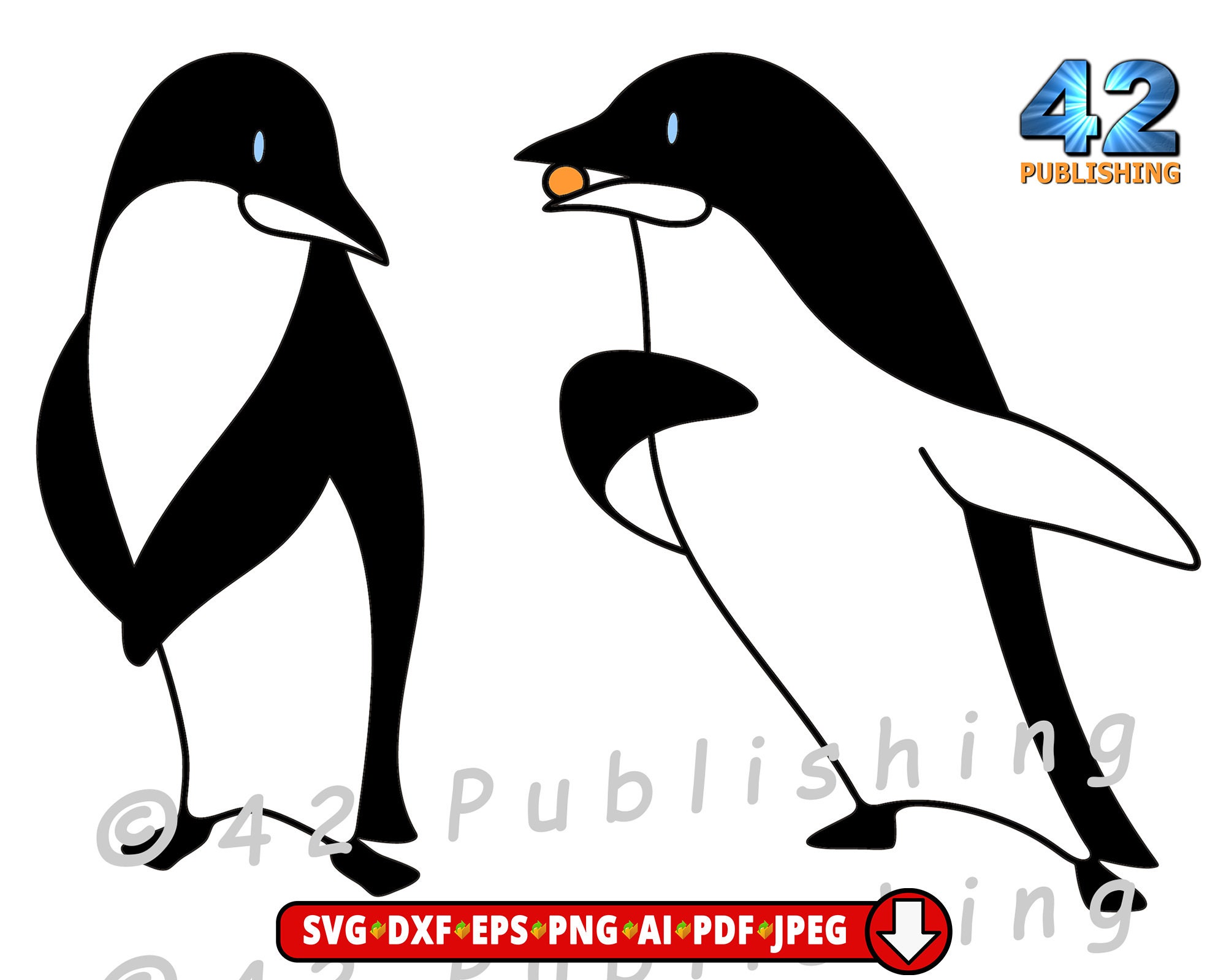 Penguin Clipart SVG, Adelie Penguin, Rockhopper Penguin, Gentoo Penguin
