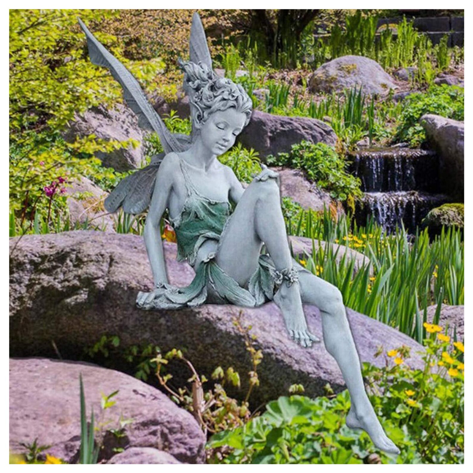 Fée Statue Fleur Fée Résine Crafts Garden Decoration Turek Etsy