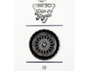 BMW Rim Enamel Pin | Logo Lapel Pin | Classic Car Pin | Aesthetic Pin | Iconic Car Gift | Tire Rim Pin | Car Wheel Rim Pin | BMW Gift