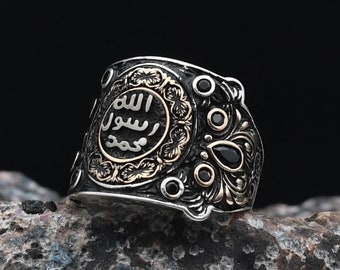 Islamic Silver Ring, Seal of Prophet Muhammad Silver Ring, Turkish Ring, 925 Sterling Silver Ring for Men, Gift for Men,Handmade Silver Ring