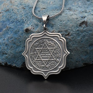 Ayetel Kursi and Star of David Silver Necklace, Islamic Silver Necklace, 925 Sterling Silver Necklace, Best Gift