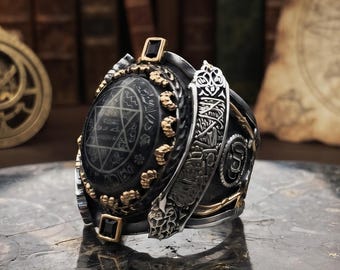 Amber Stone Star of David Engraved, Kalima Shahada Engraved On Sides, Handmade 925 Sterling Silver Ring, Secret Solomon Seal Talisman Ring