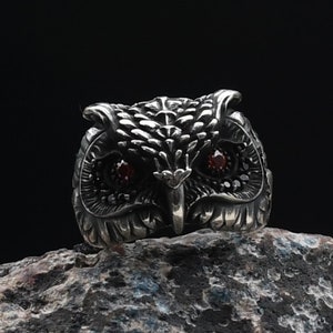 925 Sterling Silver Ring, Owl Design Ring, A Ring For Him, A Ring For Her, Handmade Ring, Owl Ring, 925 Silver Ring, Animal Silver Ring