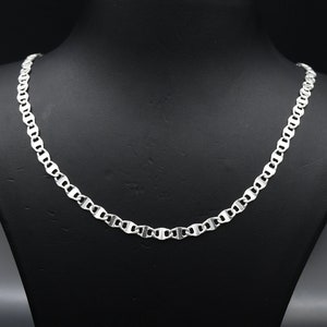 4MM Anchor link Chain Necklace 925 Sterling Silver , Handmade Anchor Chain Necklace, Birthday Gift
