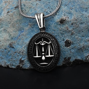 Zodiac Necklace, Libra Silver Necklace, 925 Sterling Silver Necklace, Libra Charm With Chain Necklace, Handmade Necklace, Birthday Gift