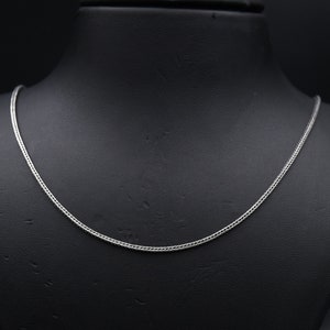 925 Sterling Silver 1MM Foxtail Chain Necklace For Men, Handmade Foxtail Chain, Oxidized chain, Birthday Gift