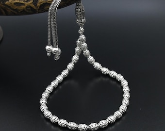 Tasbih Necklace 925 Sterling Silver 99 Beads Islamic Prayer Beads