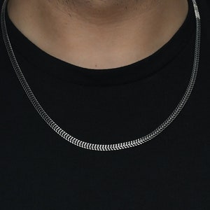 925 Sterling Silver Foxtail Chain, 4MM Foxtail Chain Necklace For Men, Handmade Foxtail Chain, Oxidized chain, Birthday Gift