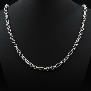 Cable Silver Chain, 7MM Anchor Chain Necklace, 925 Sterling Silver Handmade Anchor Necklace, Birthday Gift