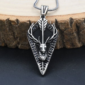 Deer Silver Pendant, 925 Sterling Silver Necklace, Deer Silver Necklace, Handmade Turkish Necklace, Deer Charm With Chain, Magnificent Gift