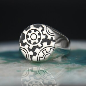 Machine Wheel Silver Ring, Handmade Silver Ring, 925 Sterling Silver Ring, Biker Style Ring, Gift For Men