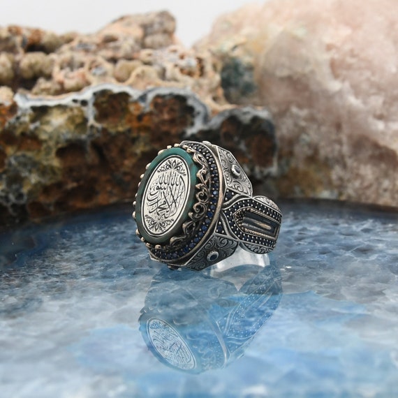 Anillo de plata islamico anillo de plata de ley 925 para hombres anillo de plata con sello del profeta Mahoma anillo turco regalo para hombres plata hecha a mano Etsy Espana