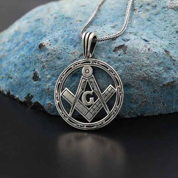 Masonic Silver Necklace, Handmade Necklace, Masonic Jewelry for