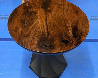figured walnut end tables