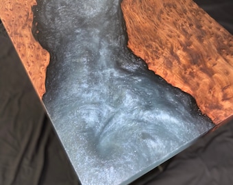 Redwood epoxy side/end table