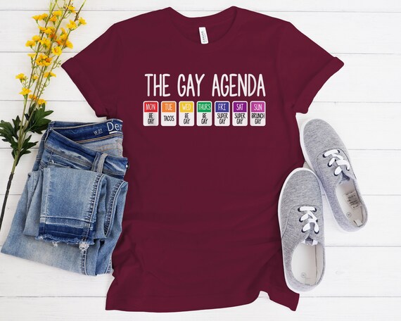 Gay Agenda T-shirt Ally T-shirt Rainbow 