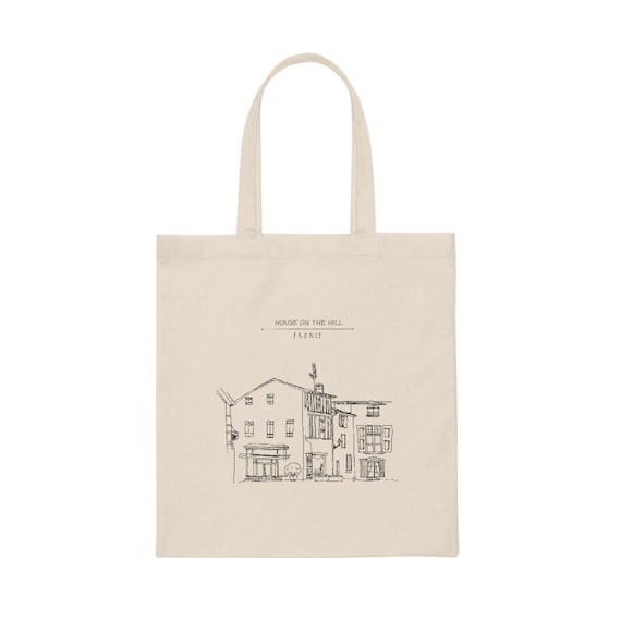 House on the Hill | France | Canvas Tote Bag | Book Bag House on the Hill | France | Canvas Tote Bag | Book Bag