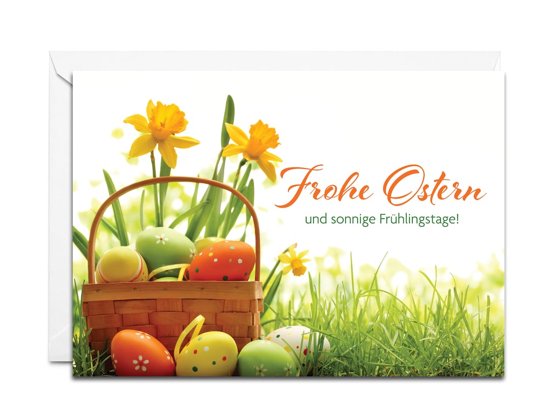 German Easter Card Frohe Ostern Und Sonnige Frühlingstage