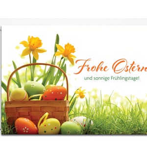 Deutsche Osterkarte - Frohe Ostern und sonnige Frühlingstage! (Ostern & Frühling)