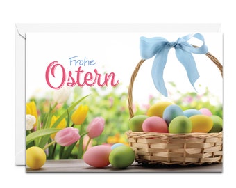 German Easter Card - Frohe Ostern (Easter Basket)