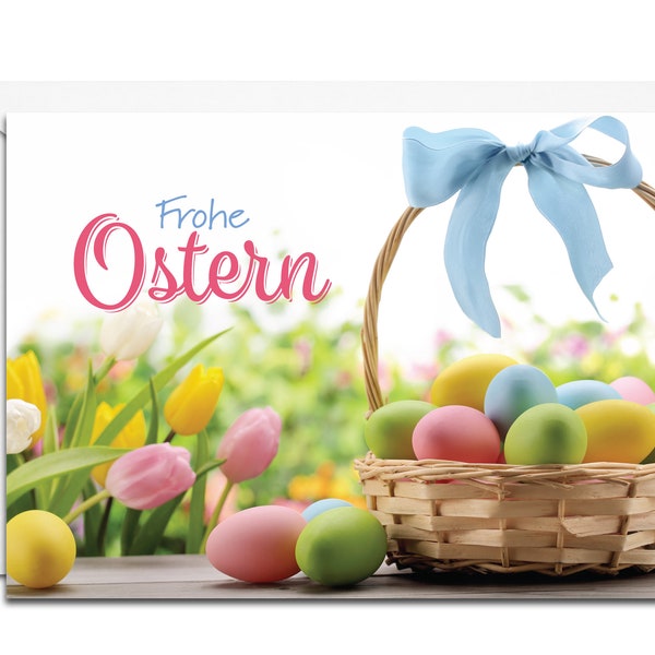 German Easter Card - Frohe Ostern (Easter Basket)