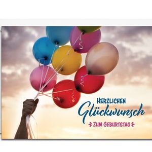 Herzlichen Glückwunsch zum Geburtstag - Bunte Luftballons