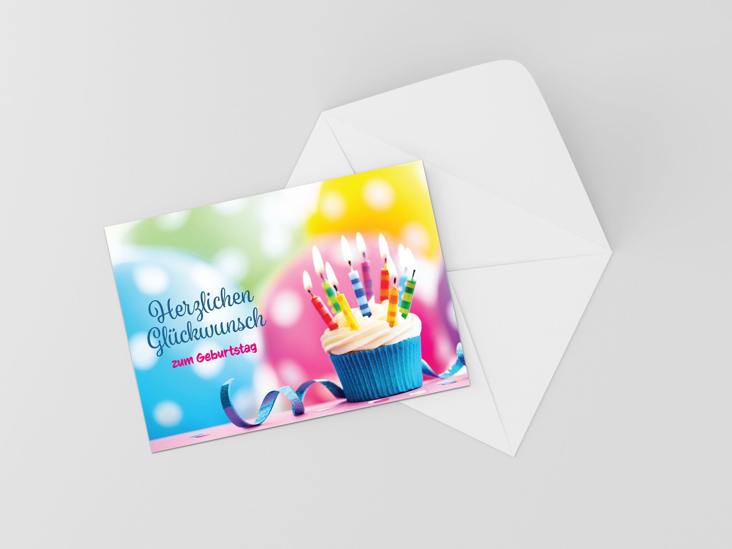 German Birthday Card - Herzlichen Glückwunsch Zum Geburtstag (cupcake ...