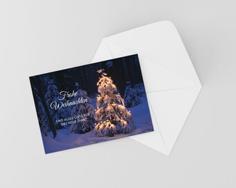 Weihnachtskarte Für Tochter & Schwiegersohn – Festliche Grußkarte Mit Goldfolie & Glitzer, 22,8 X 15,8 Cm