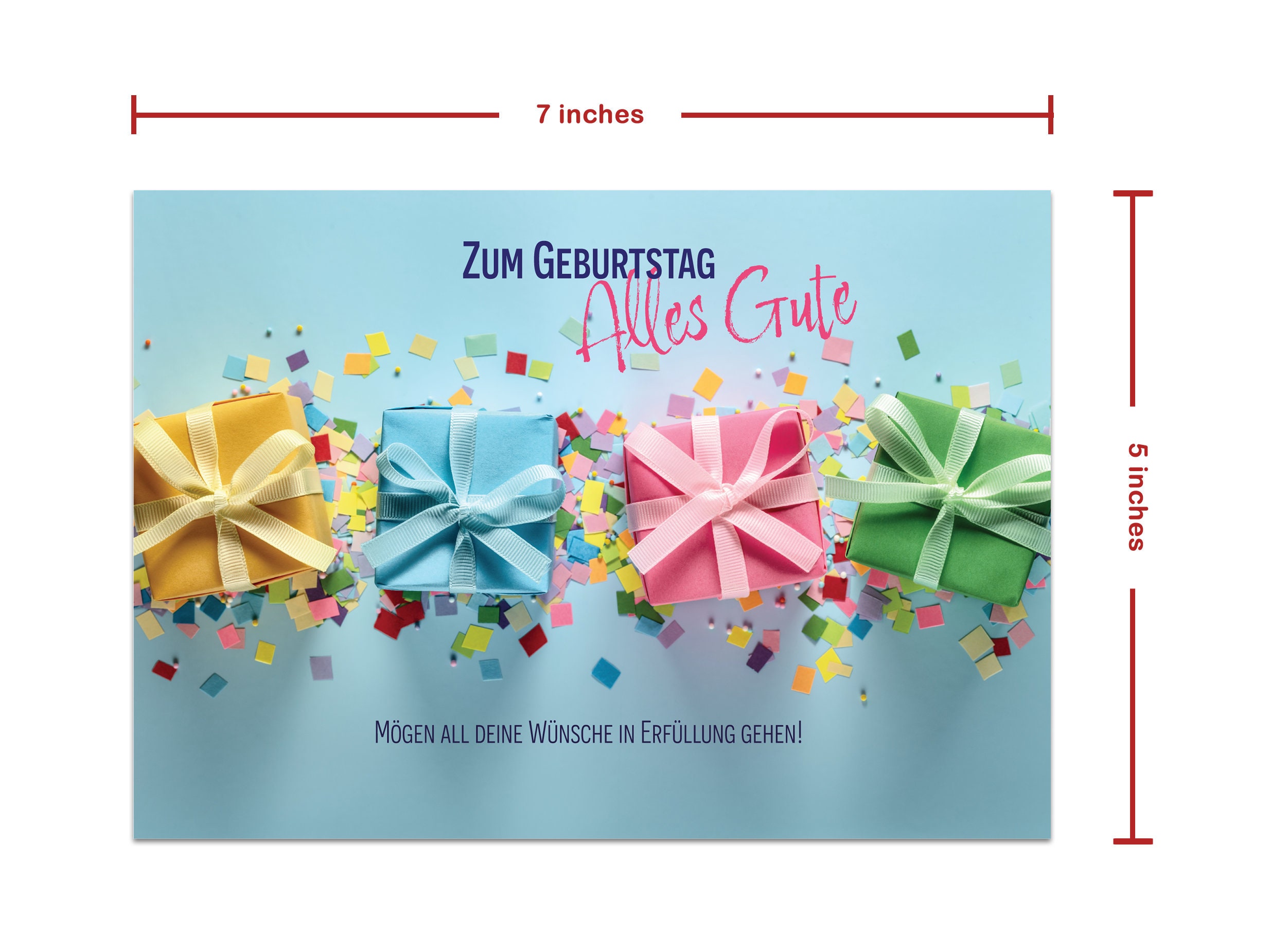 German Birthday Card - Zum Geburtstag Alles Gute (colorful Birthday ...
