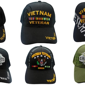 Vietnam Veteran Hat. Embroidered Military Cap with Service Ribbon. Vietnam War Vet Honor Cap. Veteran Gift for Men. Military Baseball Hat
