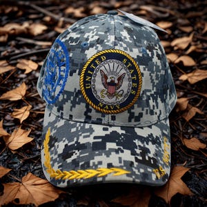 U.S Navy Hat. USN Seal Baseball Cap. Navy Veteran Military Hat. Veteran Gift. US Navy Cap. Navy Camo Hat. Navy Trucker Hat. USN Hat