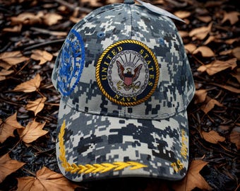 アメリカ海軍エンブレムキャップ。海軍帽。アメリカ海軍刺繍入り帽子
