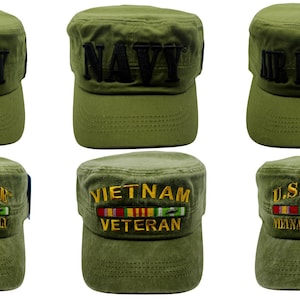 Vietnam Veteran Cap. Military Cadet Hat. Military Green Hat. Army Hat. USAF Hat. Navy. Gift for Dad. Veteran Baseball Hat. Sold Separately