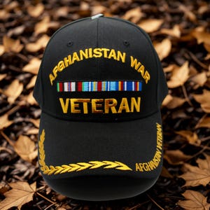 Veteran Military Hats – Afghanistan War Veteran Hat. Embroidered Afghanistan War Baseball Hat. Veteran Baseball Cap. Embroidered Veteran Hat