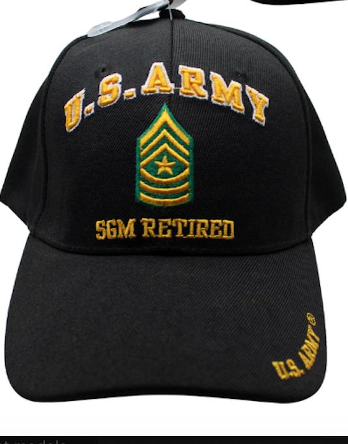 Ssg Cap U.S. Army Retired Hat – Black Army Veteran Cap – Army Rank Options: Sgt ...