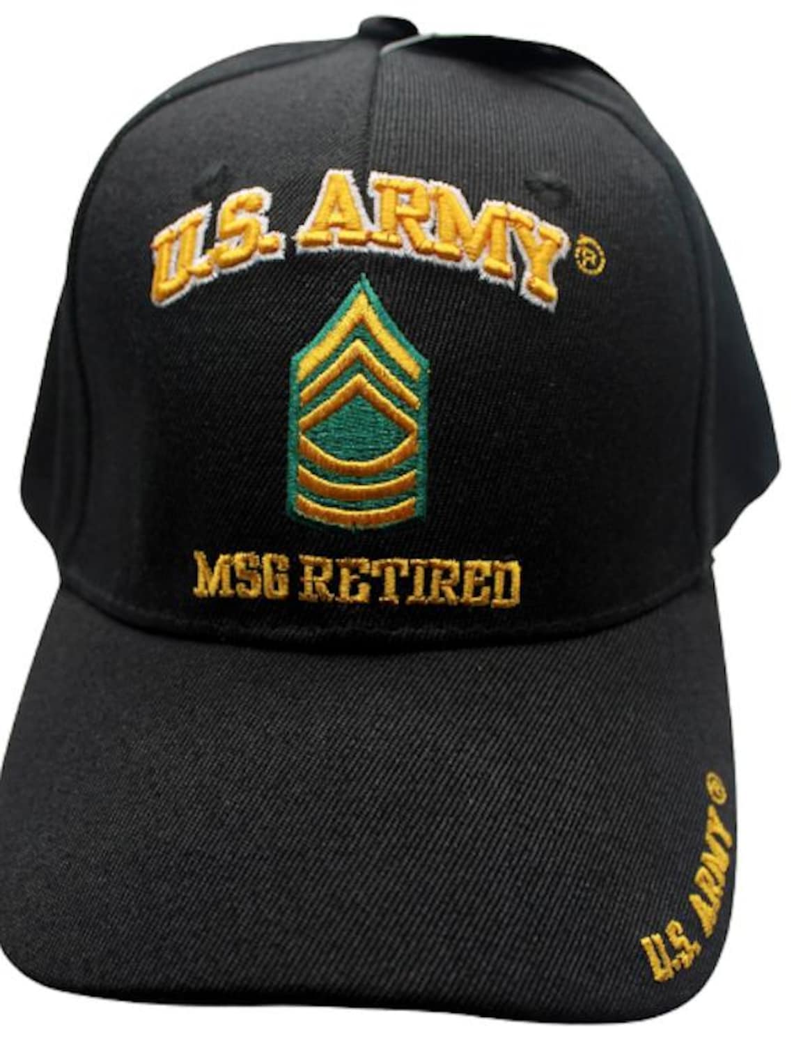 Ssg Cap U.S. Army Retired Hat – Black Army Veteran Cap – Army Rank Options: Sgt ...