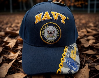 アメリカ海軍エンブレムキャップ - 刺繍入りアメリカ海軍帽子