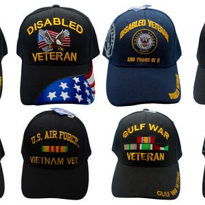 Disabled Veteran and Proud of It Hat. Embroidered Military Cap. Army Hat. Navy Hat. Veteran Gift .USAF Baseball Hat. Vietnam Veteran Hat