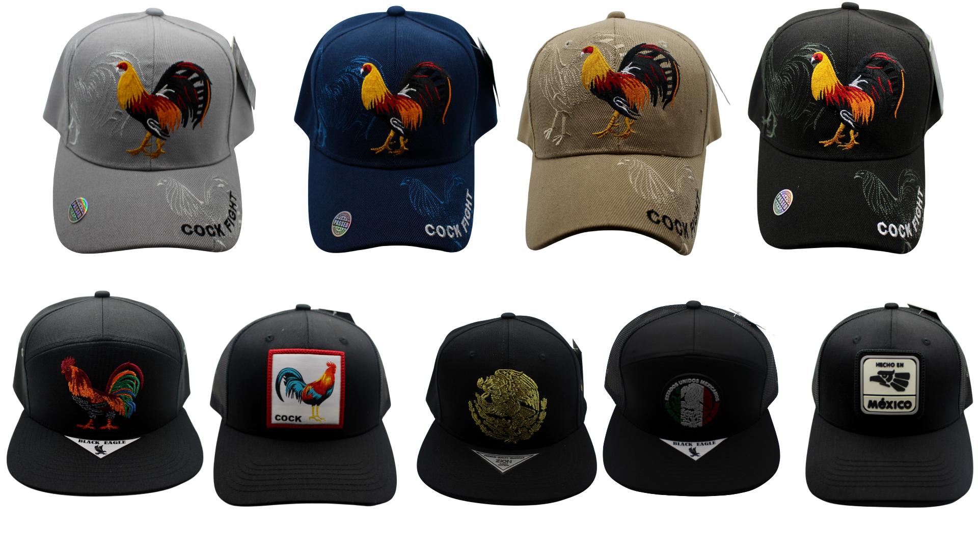Casquette chapeau de baseball Gallo rouge blanc couture noir
